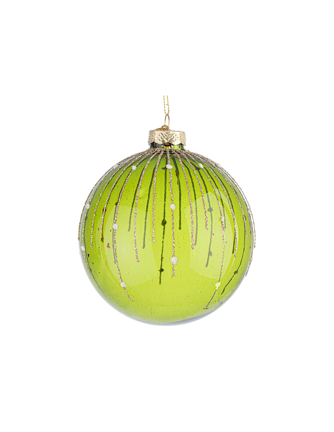 SFERE E PENDAGLI: vendita online Sfera di Natale Sparkle Vetro 10cm Verde – La Magia di Natale a casa tua in offerta
