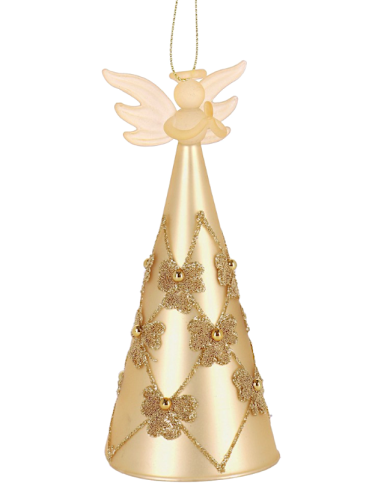 PENDENTE FLOCK VETRO ANGELO CHAMPAGNE 16CM