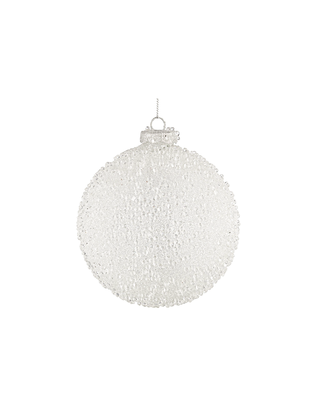 SFERE E PENDAGLI: vendita online Sfera di Natale Freeze Vetro 8cm Bianco – La Magia di Natale a casa tua in offerta
