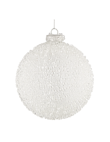 SFERE E PENDAGLI: vendita online Sfera di Natale Freeze Vetro 15cm Bianco – La Magia di Natale a casa tua in offerta