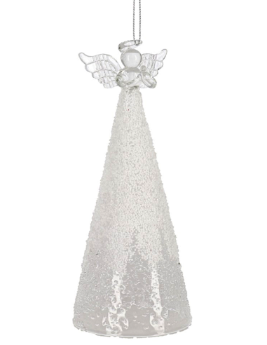 PENDENTE CHEERY VETRO ANGELO TRASPARENTE 19CM