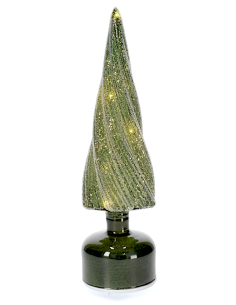PINO ROTANTE KARYN VETRO VERDE H30CM CON LED