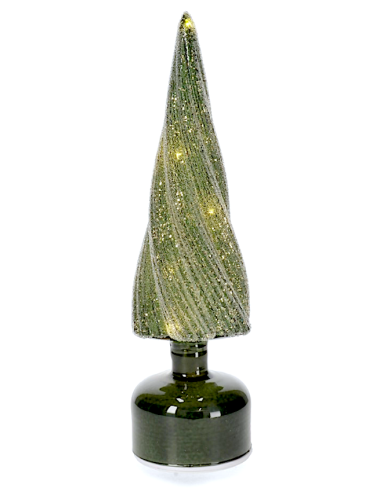 PINO ROTANTE KARYN VETRO VERDE H30CM CON LED