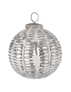 SFERE E PENDAGLI: vendita online Sfera di Natale Emilian Vetro 10cm Argento – La Magia di Natale a casa tua in offerta