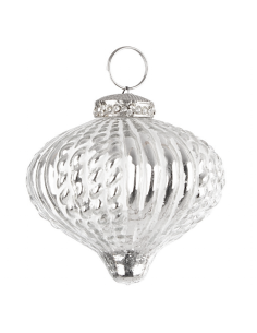 PENDENTE EMILIAN 7,5CM VETRO TROTTOLA ARGENTO