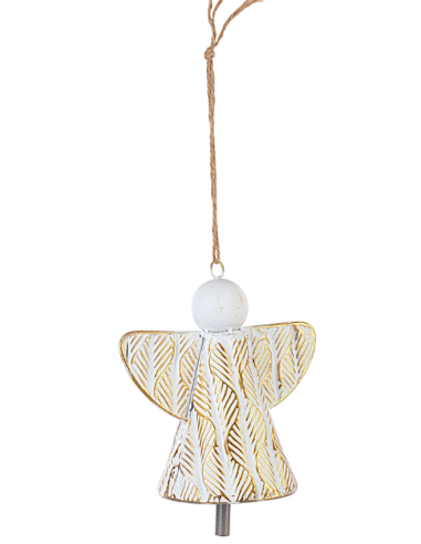 CAMPANA VITTORIA ANGELO METALLO 21CM BIANCO/ORO