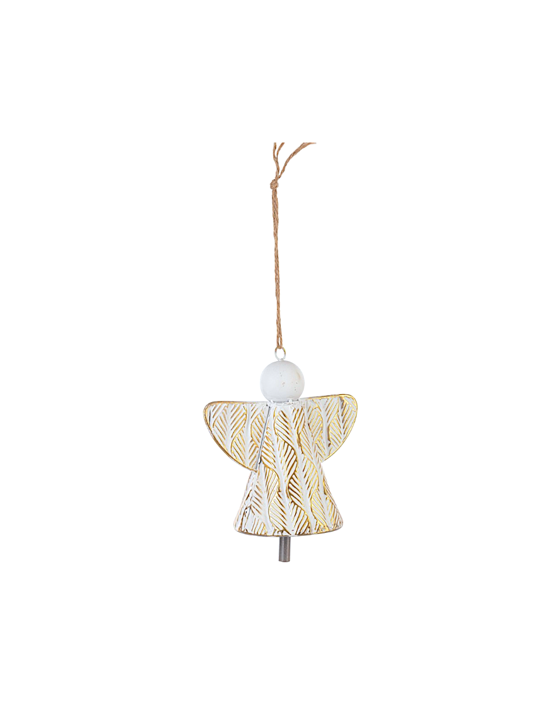 CAMPANA VITTORIA ANGELO METALLO 21CM BIANCO/ORO