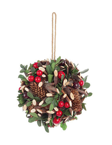 DECORAZIONE SFERICA ELOISE 13,5CM CON BACCA