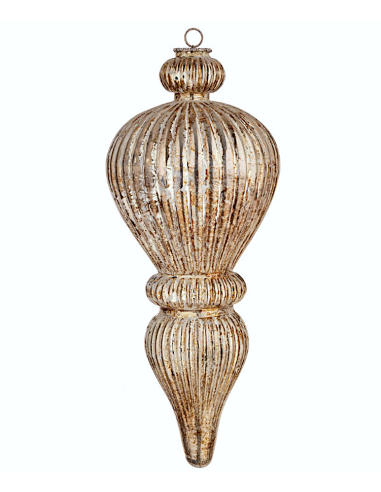 PENDENTE OLIWIA VETRO GOCCIA ORO H51CM