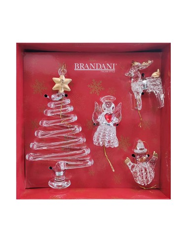 Christmas Set Angelo Cuore in Vetro Brandani - shopincasa.it