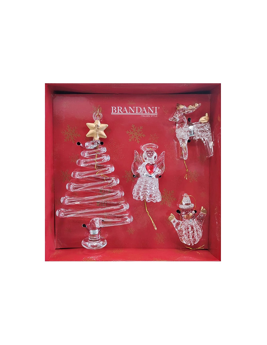 Christmas Set Angelo Cuore in Vetro Brandani - shopincasa.it