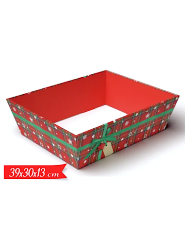 CESTA GRANDE TARTAN 39X30X13CM