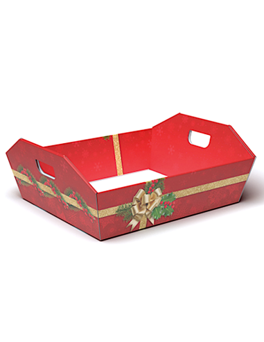 CESTA MEDIA HOLLY JOLLY CON MANICI 34X29X10CM