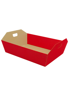 CESTA ONDA GRANDE ROSSA CON MANICI 33X44X15CM