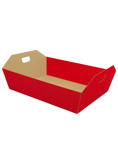 CESTA ONDA GRANDE ROSSA CON MANICI 33X44X15CM