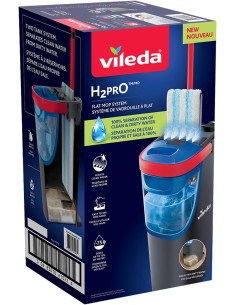 SCOPE E SPAZZOLONI: vendita online Vileda H2Pro Flat Mop System Complete – Sistema Lavapavimenti a Piastra Piatta in offerta