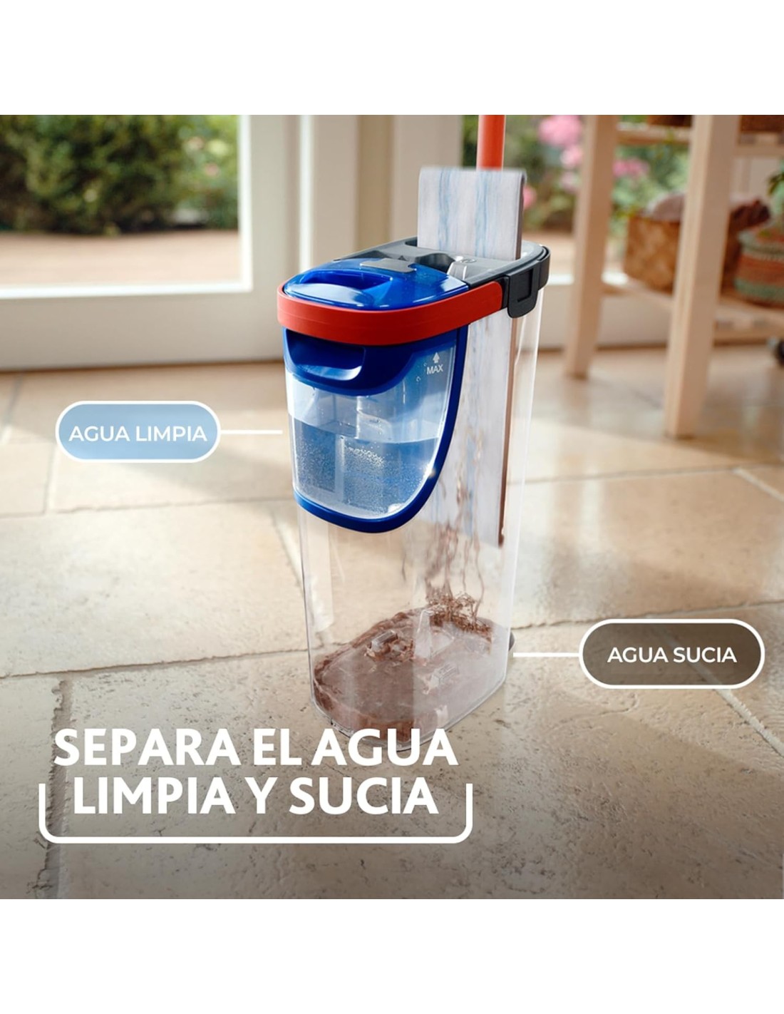 SCOPE E SPAZZOLONI: vendita online Vileda H2Pro Flat Mop System Complete – Sistema Lavapavimenti a Piastra Piatta in offerta