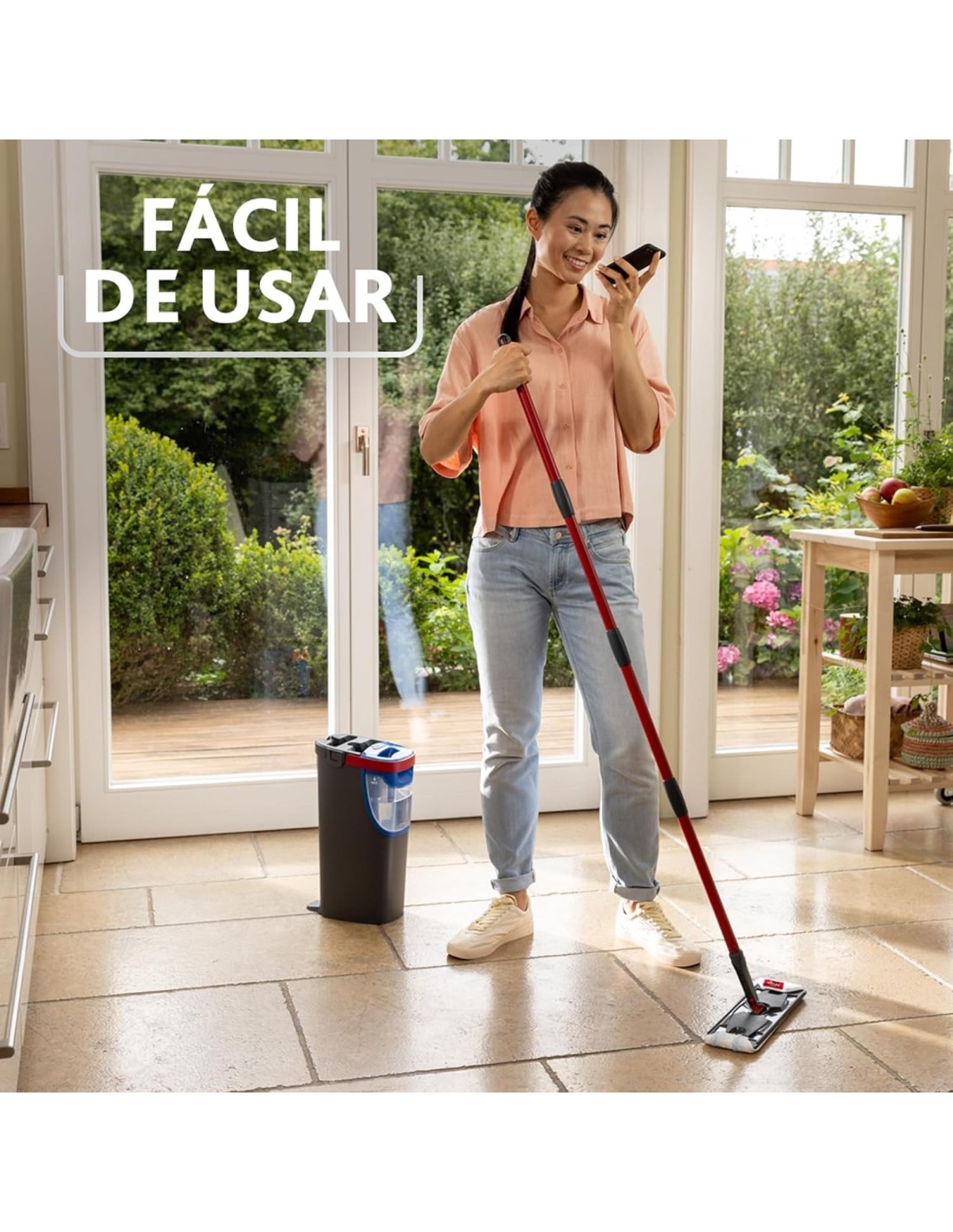 SCOPE E SPAZZOLONI: vendita online Vileda H2Pro Flat Mop System Complete – Sistema Lavapavimenti a Piastra Piatta in offerta