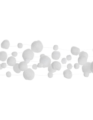 BOE E GHIRLANDE: vendita online Ghirlanda di Natale Palle Bianche Innevate 150cm – La Magia di Natale a casa tua in offerta