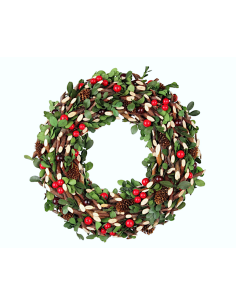 CORONA ELOISE DIAM.32,5CM CON BACCHE