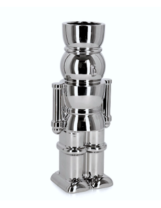 VASO WALKER SOLDATINO ARGENTO H28CM CERAMICA
