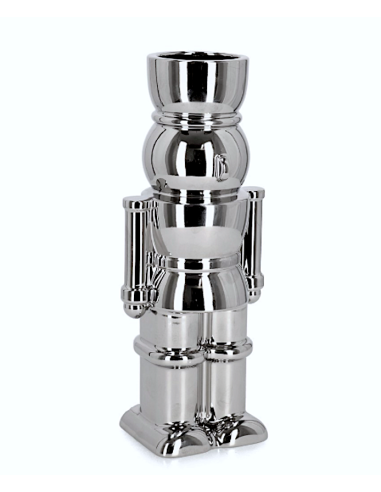 VASO WALKER SOLDATINO ARGENTO H28CM CERAMICA