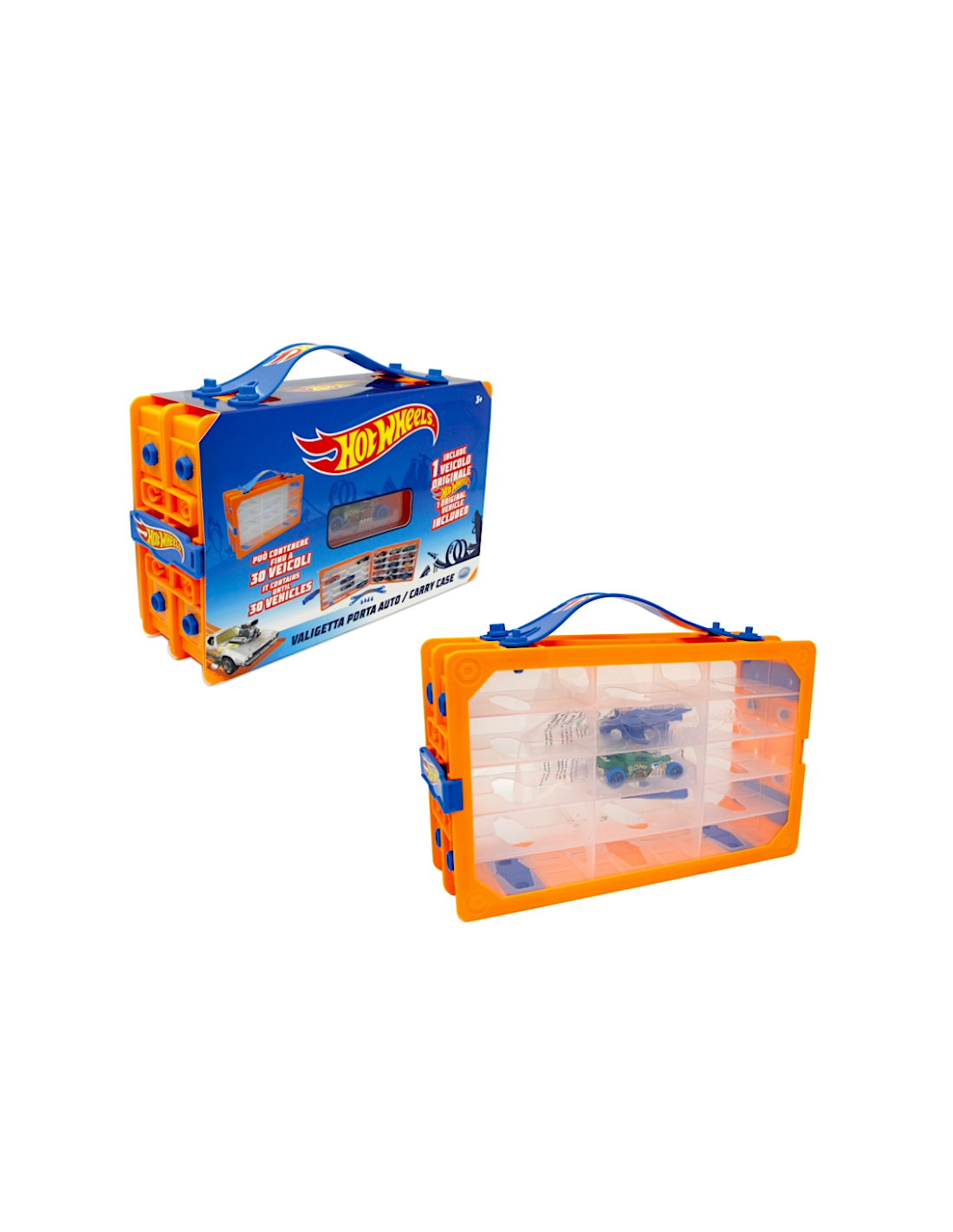 GIOCATTOLO PUBBLICIZZATO: vendita online VALIGETTA HOTWHEELS PORTA AUTO CON 1 VEICOLO INCLUSO, CAPACITA' 30 AUTO in offerta