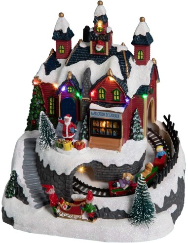 GIOSTRINE E VILLAGGI: vendita online Giostrina Natalizia Villaggio con Luci e Musica, 19x15x21,5 cm in offerta