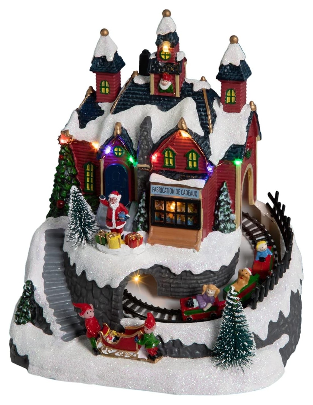 GIOSTRINE E VILLAGGI: vendita online Giostrina Natalizia Villaggio con Luci e Musica, 19x15x21,5 cm in offerta