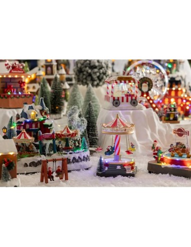 GIOSTRINE E VILLAGGI: vendita online Giostrina Carosello di Natale 12x13x19 cm con Musica, Giochi di Luce e Musica Natalizia ...