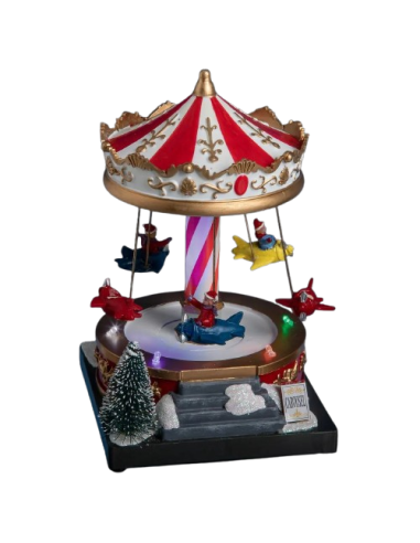 GIOSTRINE E VILLAGGI: vendita online Giostrina Carosello di Natale 12x13x19 cm con Musica, Giochi di Luce e Musica Natalizia ...