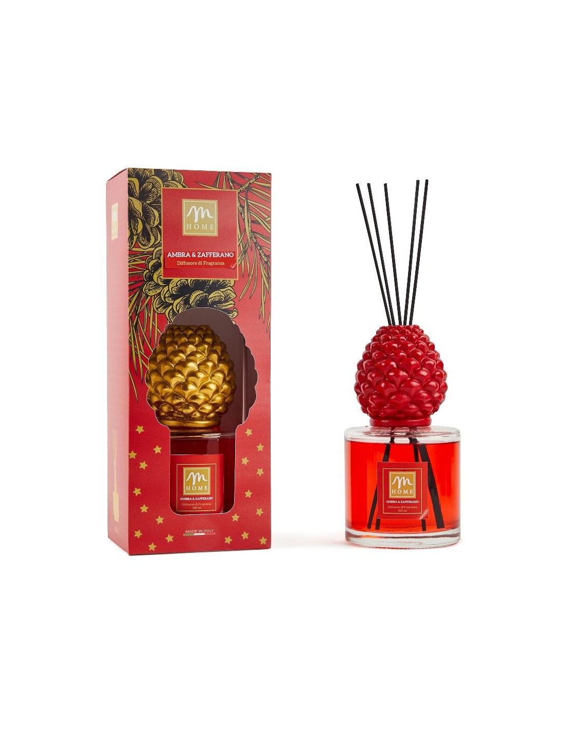 DIFFUSORE LOLA 500ML AMBRA ZAFFERANO CON BACCHETTE ASSORTITO