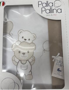 Coperta jersey letto Balloon bianco e tortora | 100% cotone Made in Italy | Shopincasa.it