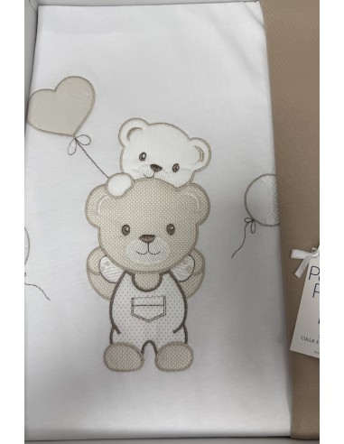 Coperta jersey letto Balloon bianco e tortora | 100% cotone Made in Italy | Shopincasa.it