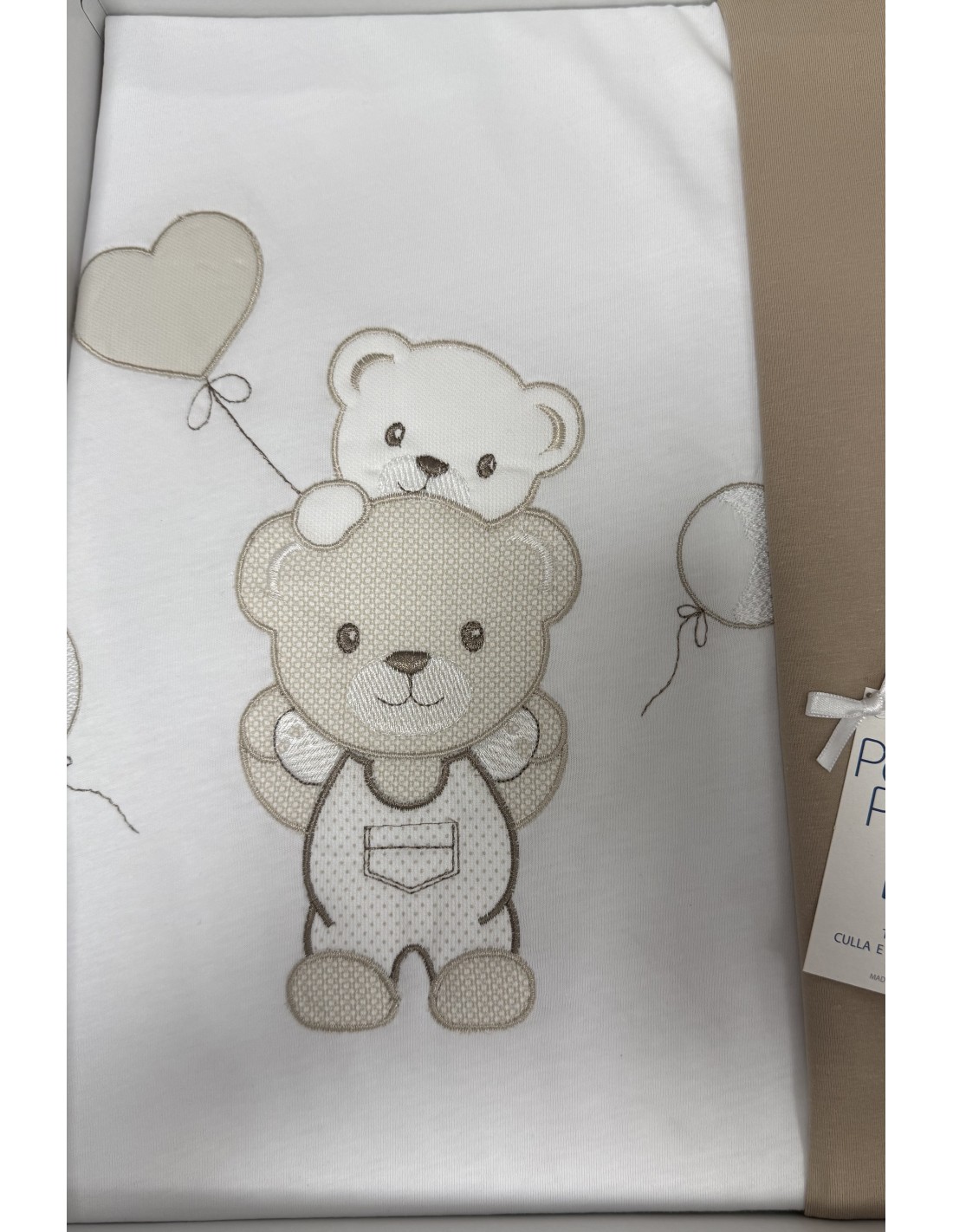 Coperta jersey letto Balloon bianco e tortora | 100% cotone Made in Italy | Shopincasa.it