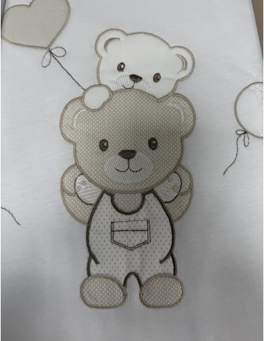 Coperta jersey letto Balloon bianco e tortora | 100% cotone Made in Italy | Shopincasa.it