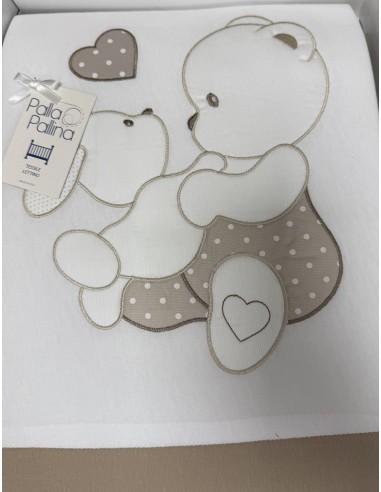 Coperta jersey letto Toby bianco e tortora 100% cotone naturale | Shopincasa.it