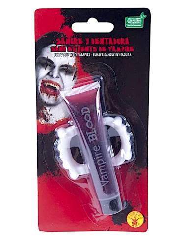TUBETTO SANGUE FINTO S8761 CON DENTI VAMPIRO