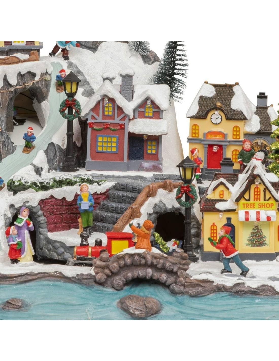 GIOSTRINE E VILLAGGI: vendita online Villaggio di Natale Fééric Lights & Christmas Chiesa con Treno, decorazione luminosa con...