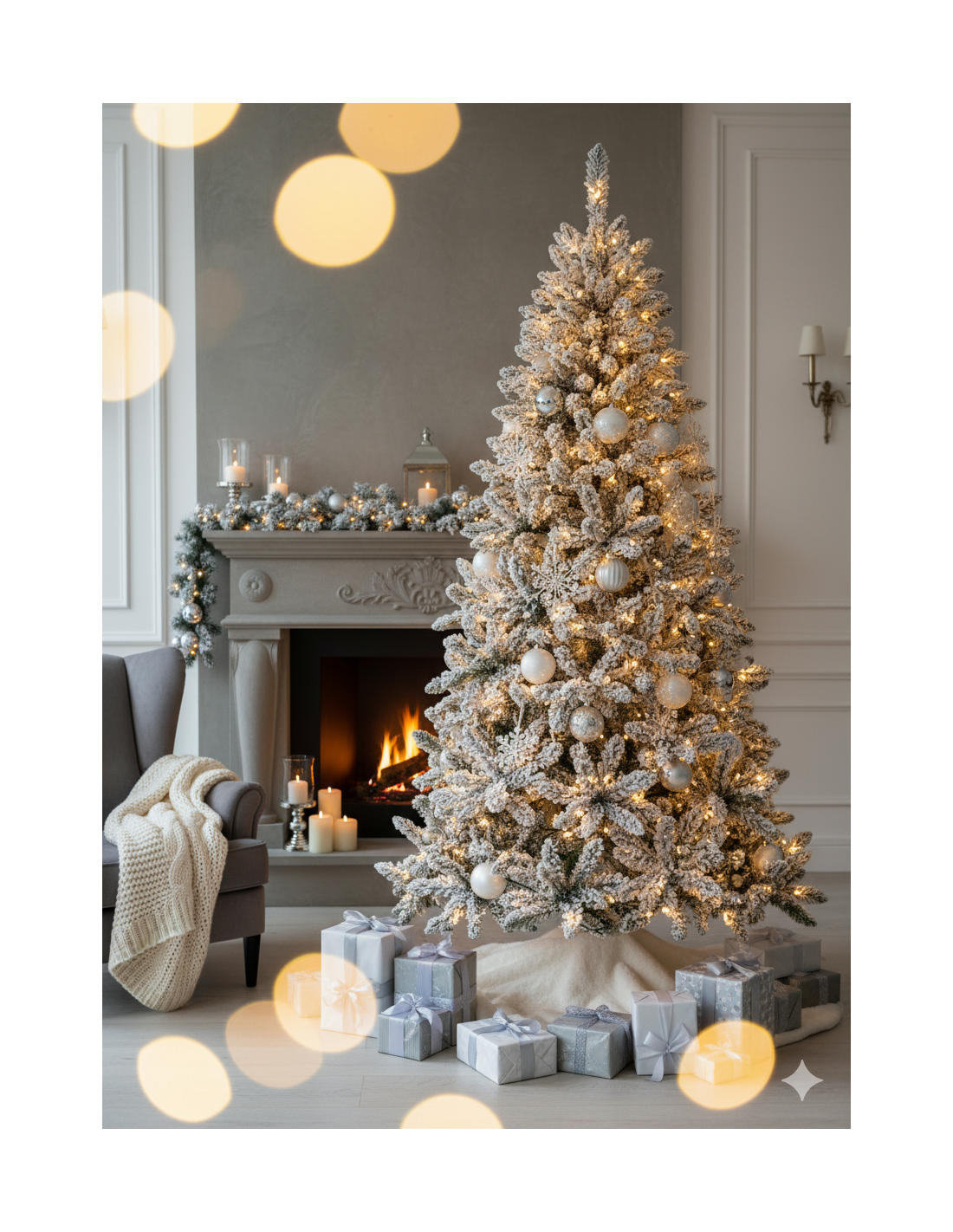 ALBERI DI NATALE: vendita online Albero di Natale Snow Lord 210cm innevato con luci LED, abete artificiale folto diametro 122...