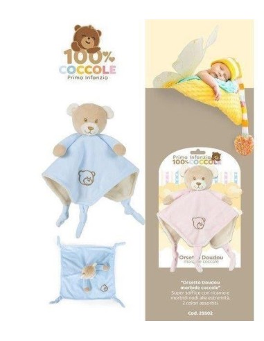 INFANZIA: vendita online ORSETTO DOUDOU 26CM CON SONAGLIO 2 COLORI ASSORTITO in offerta