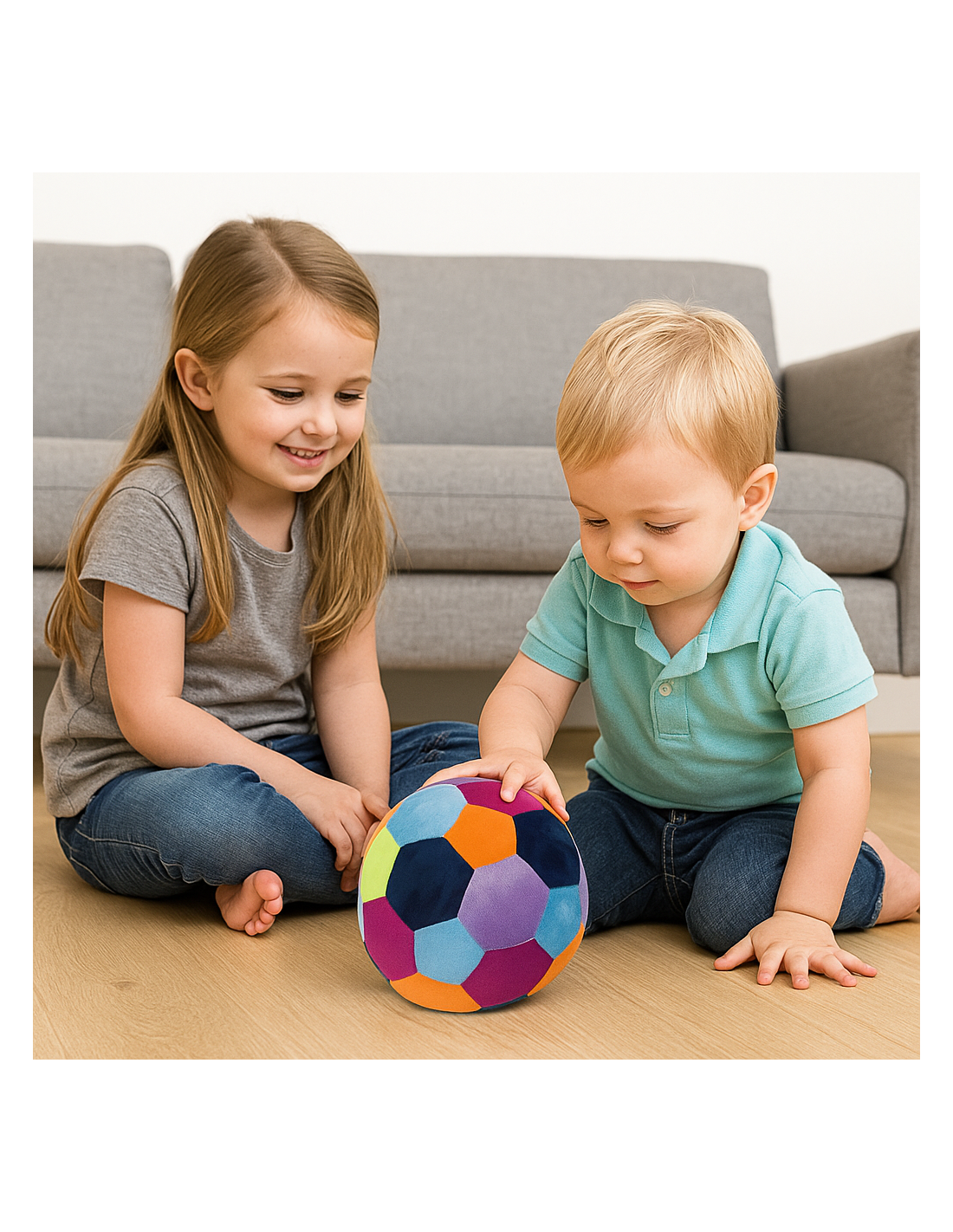 PRESCOLARI: vendita online PALLA COLORATA 22CM IN SOFFICE PELUCHE, GIOCATTOLO BAMBINI in offerta