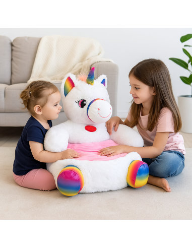 Poltroncina Unicorno 50x50x50cm in Peluche, Comoda e Morbida | Shop in Casa