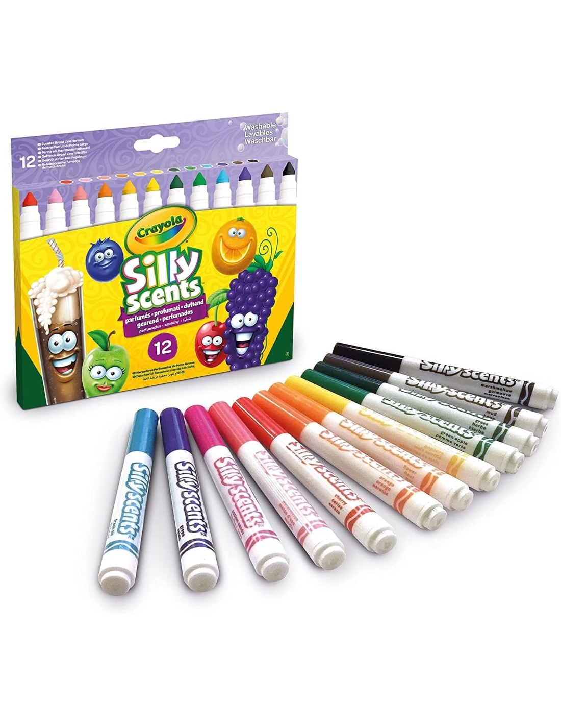 PRESCOLARI: vendita online PENNARELLI LAVABILI PUNTA MAXI PROFUMATI CONF. 12 PEZZI ASSORTITI, Crayola Silly Scents in offerta