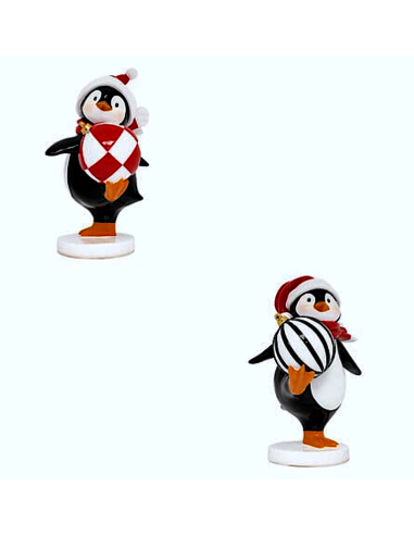 DECORAZIONE PINGUINO RESINA 12X11X17CM ASSORTITO