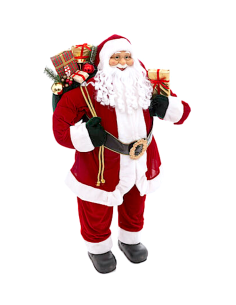 BABBO NATALE VELLUTO ROSSO 46X35X124CM