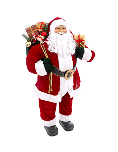 BABBO NATALE VELLUTO ROSSO 46X35X124CM