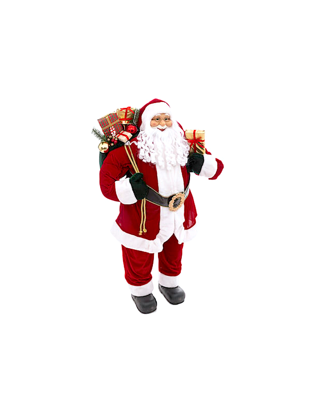 BABBO NATALE VELLUTO ROSSO 46X35X124CM