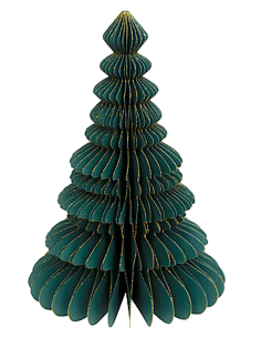 DECORAZIONE ALBERO IN CARTA VERDE 20X30CM