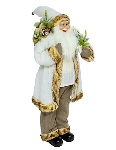 BABBO NATALE VESTITO BIANCO 40X27X120CM